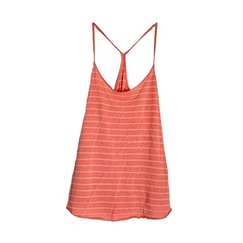💋Urban Outfitters Orange Horizontal Striped Racerback Tank Top